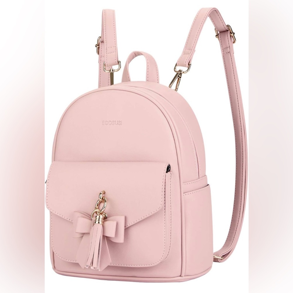 Pink Vegan Mini Backpack